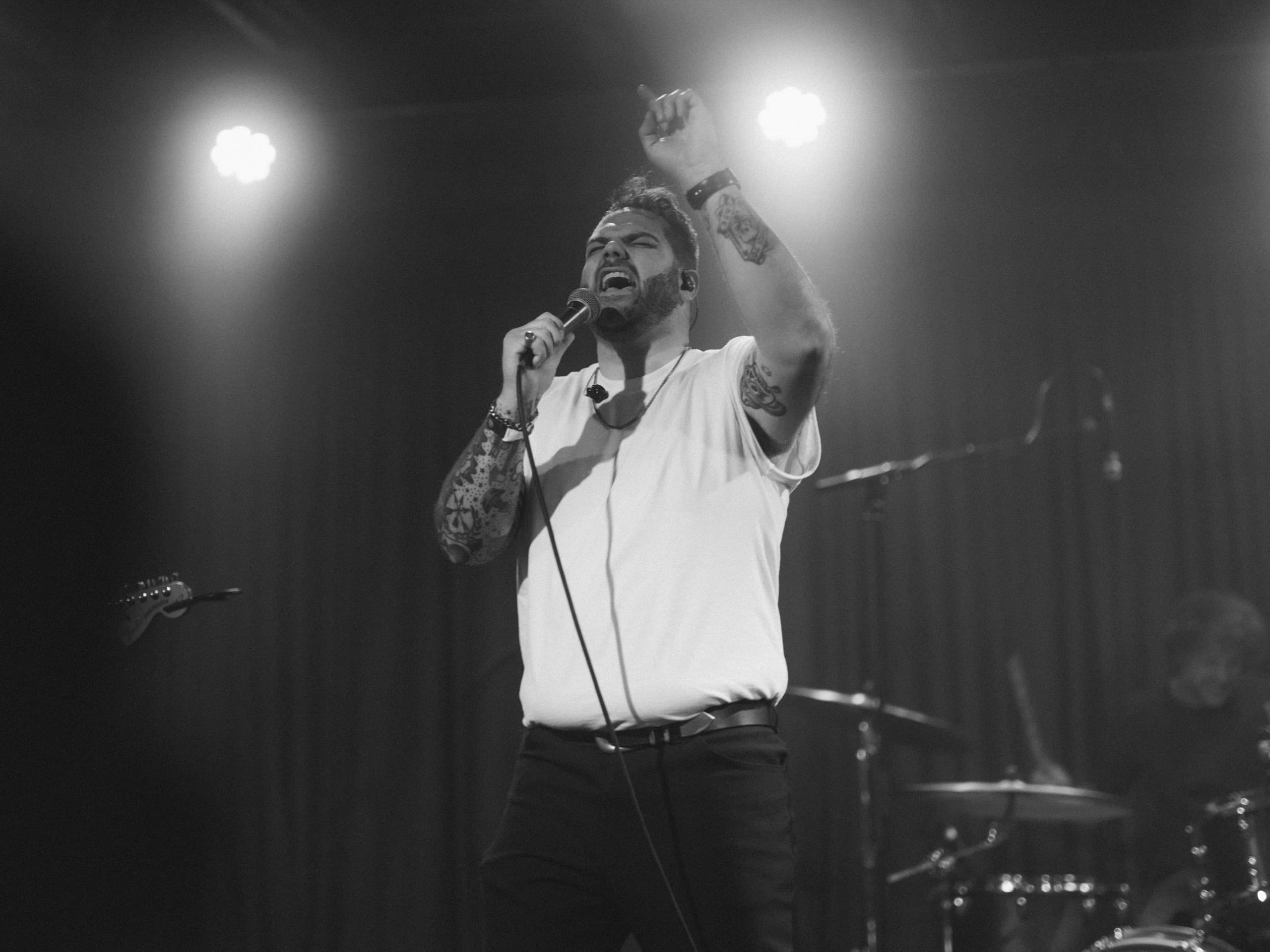 Taylor Anderson singing live on stage